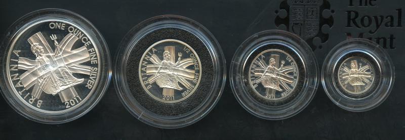 UK 2011  Britannia Four Coin Silver Proof Set
