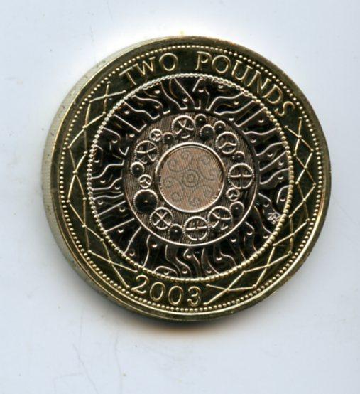 UK 2003 Brillant Uncirculated Condition Standard Design £2 Coin