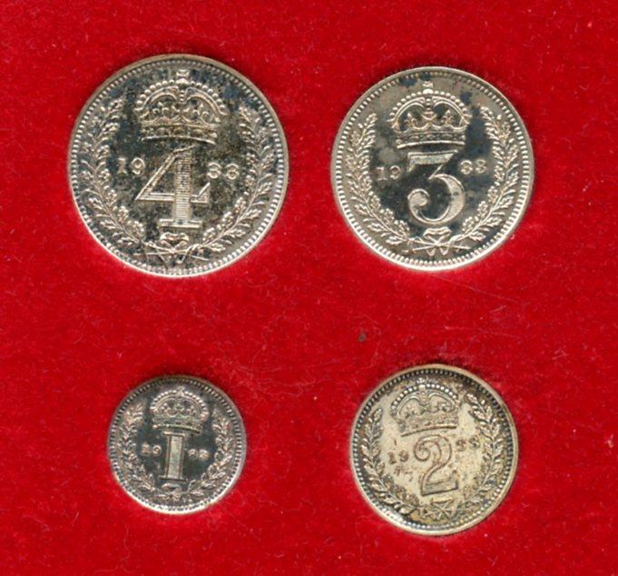 UK 1933 Maundy Set of Coins