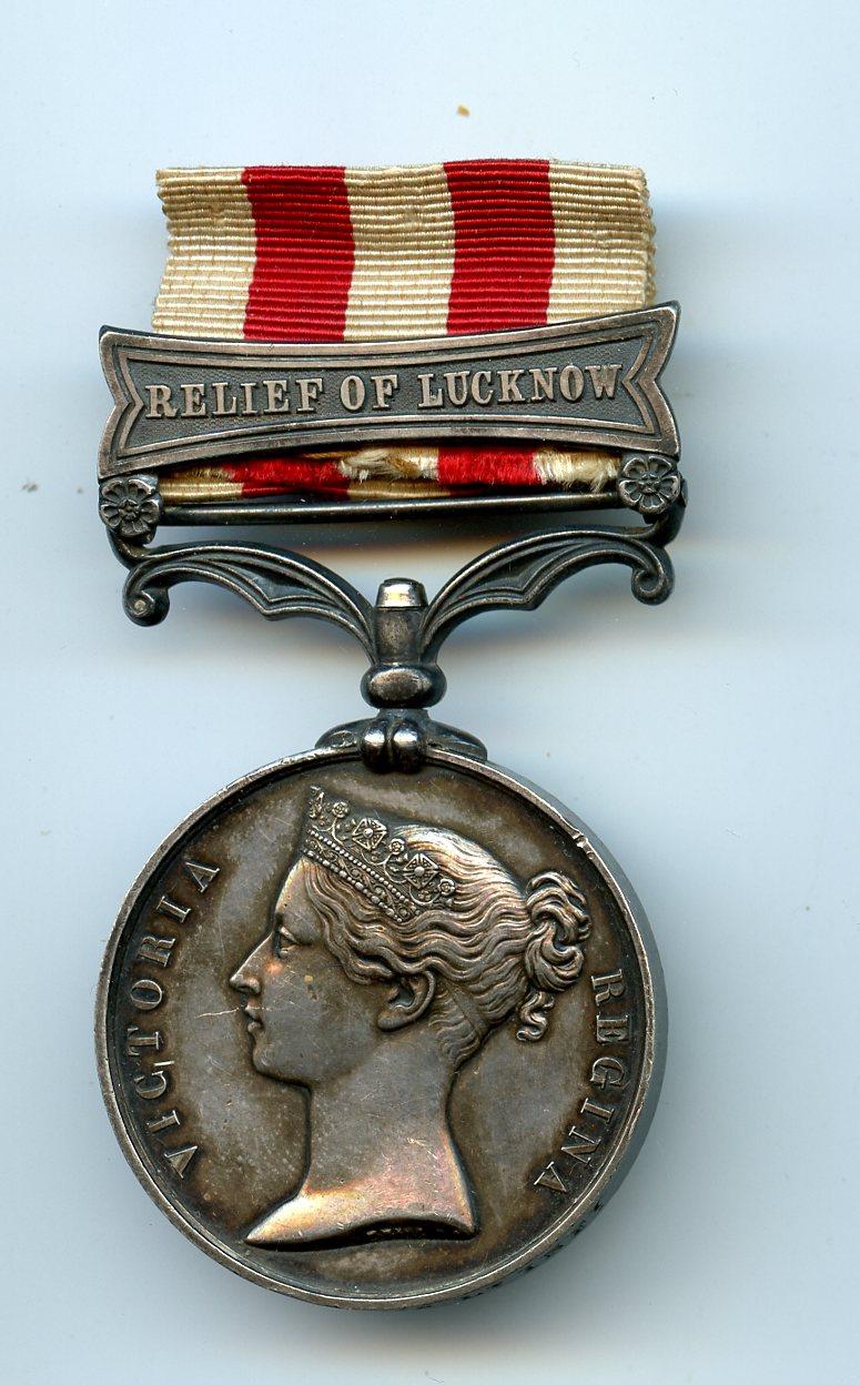 Indian Mutiny 1857-59,  1 clasp, Relief of Lucknow T. Hiscock, 90th Perthshire Light Infantry