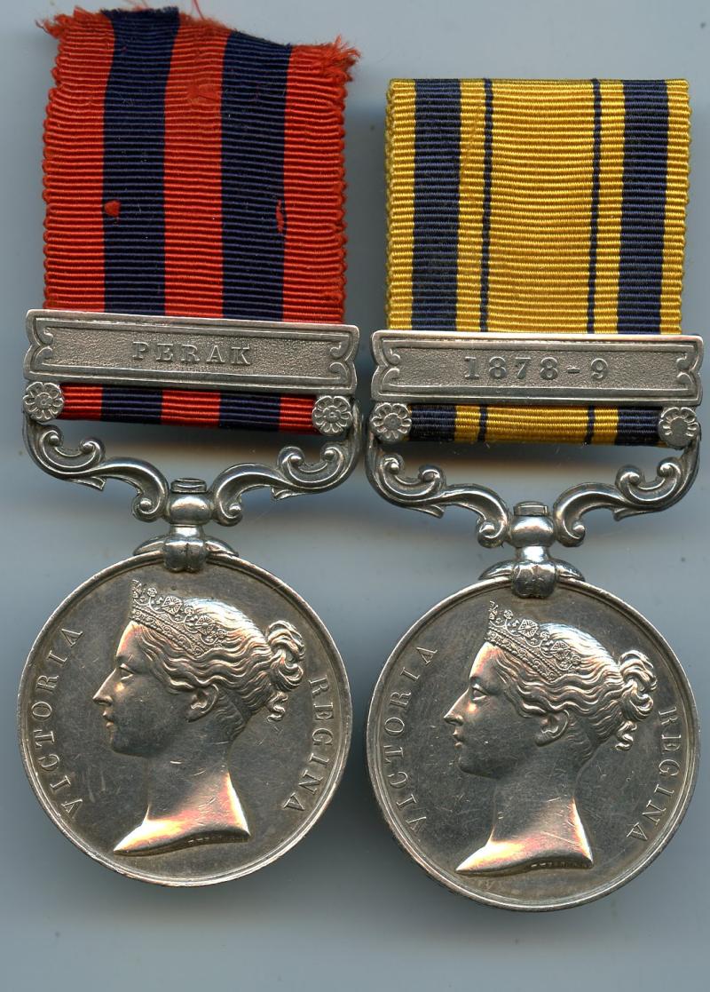 India Perak & South Africa Zulu Medal Pair To Private H. Bunday, 80th Regiment of Foot (Staffordshire Regiment)