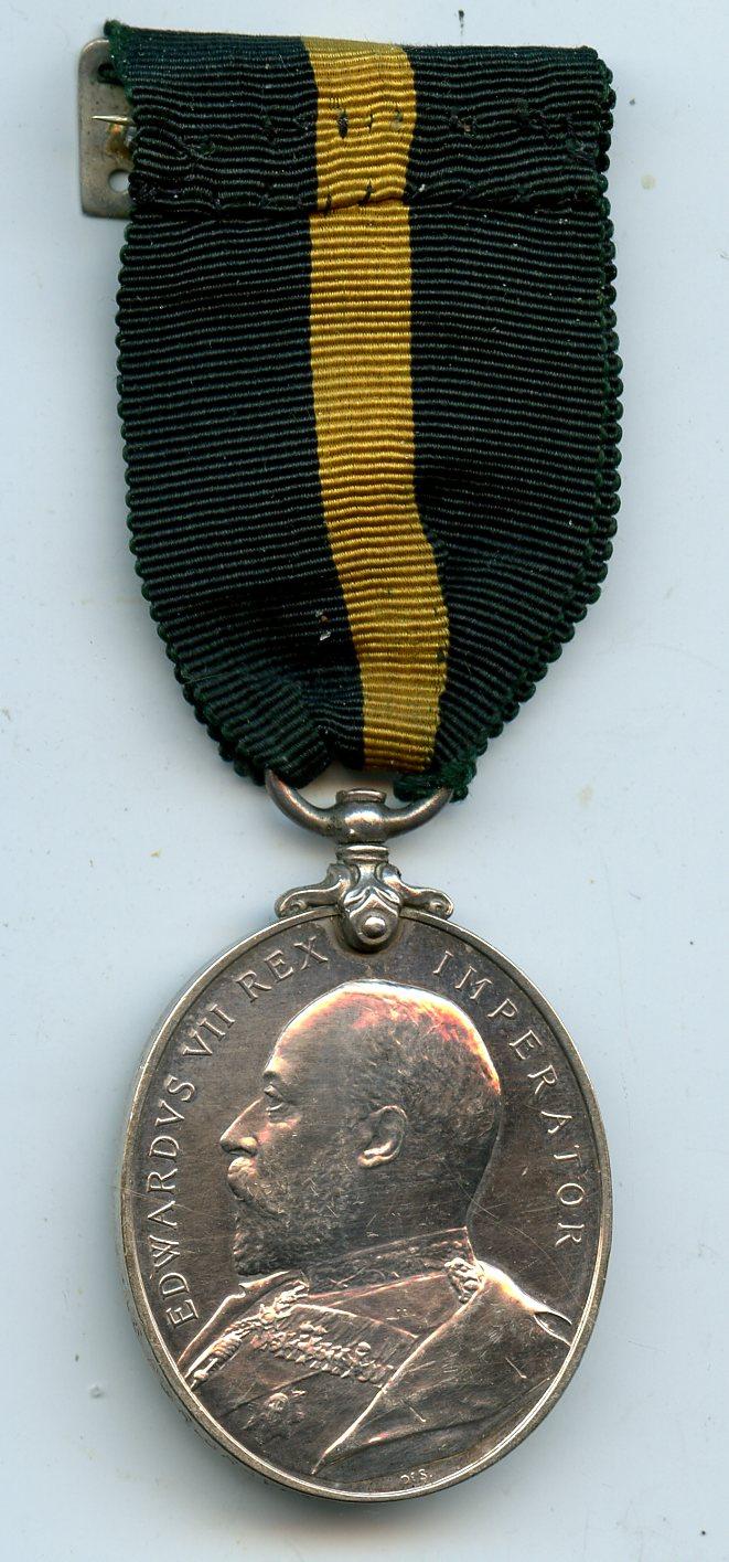 Territorial Force Efficiency Medal Edward VII  Pte R Gravett, 4 / R Sussex Regt