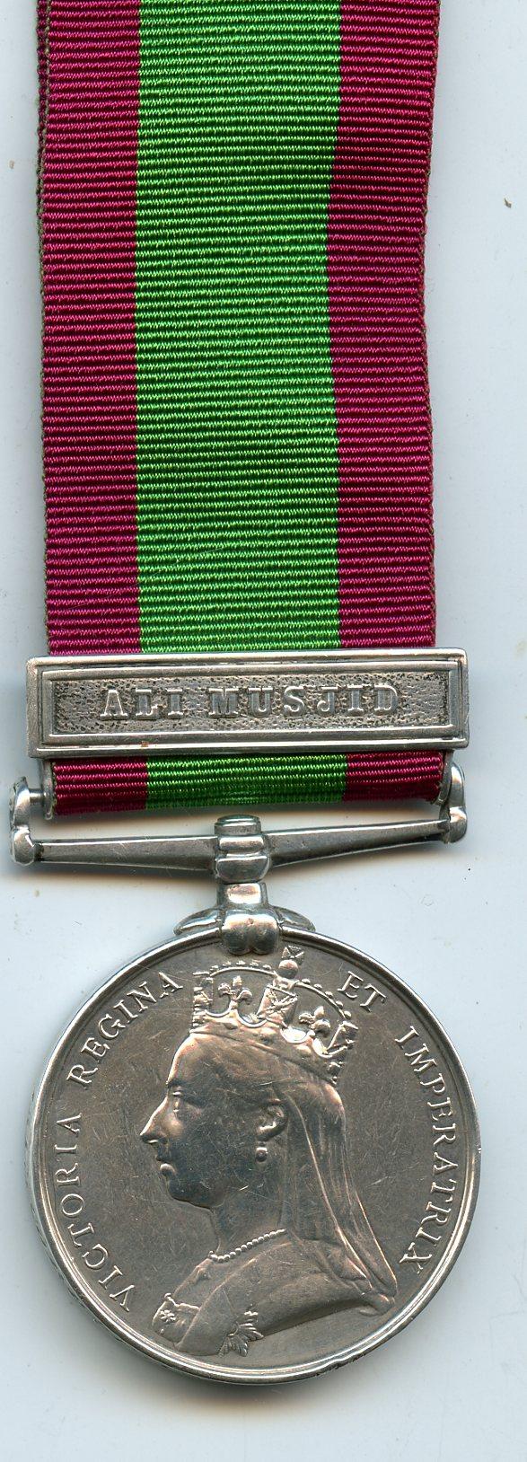 Second Afghan War Medal , Ali Musjid To Cpl Frederick clarke, 4th Battalion Rifle Brigade