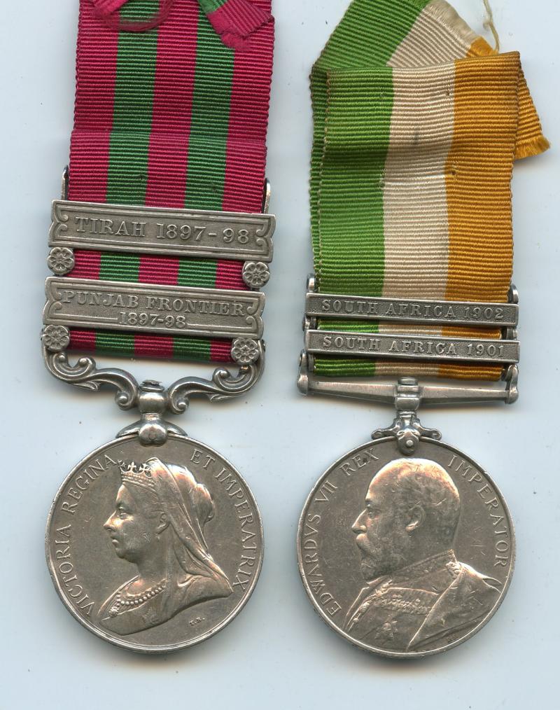 India GSM 1895 & Kings South Africa Medal To Pte Ernest Weeks Devonshire Regiment ( From Coventry)