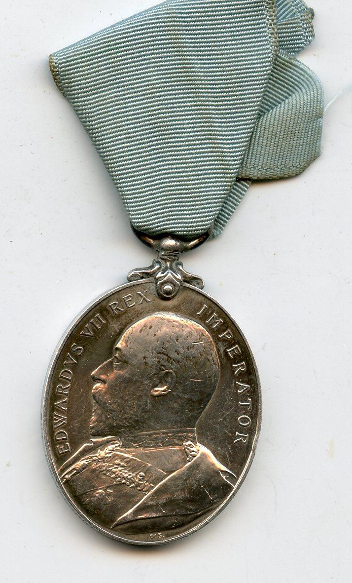 Militia Long Service Medal  Edward VII To Pte J Forkin, 3rd East Yorkshire Regiment Militia