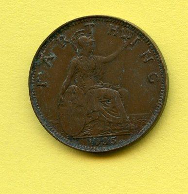 UK  George V Farthing  Dated 1935