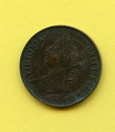 UK  Queen Victoria  Farthing Coin  Dated 1893
