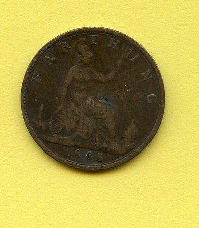 UK  Queen Victoria  Farthing Coin  Dated 1885