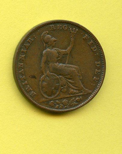 UK  Queen Victoria  Farthing Coin  Dated 1843