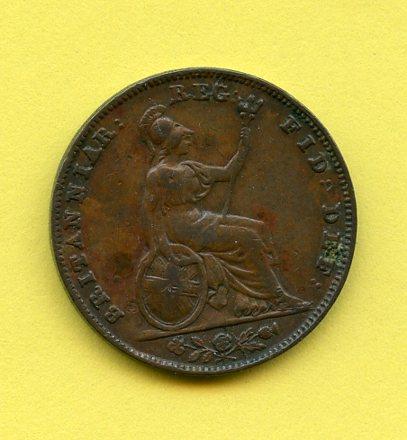 UK  Queen Victoria  Farthing Coin  Dated 1840
