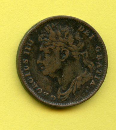 UK  George IV  Farthing Coin  Dated 1825