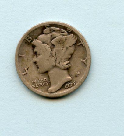 United States of America.  U.S.A Silver Dime Coin Dated 1926