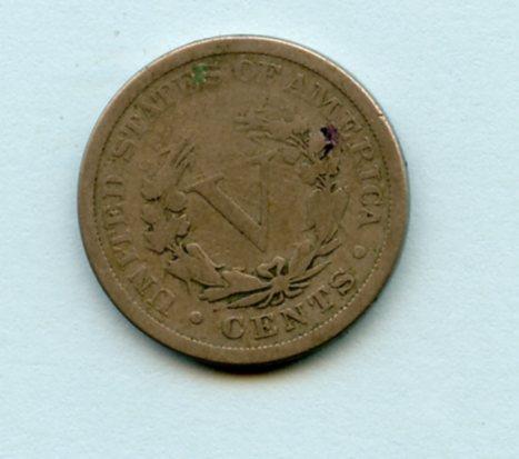 United States of America.  U.S.A Nickel Five Cents Coin Dated 1886 ( Rare Date)