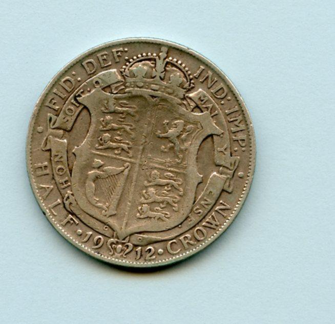 UK George V  Half Crown Coin Coin Dated 1912