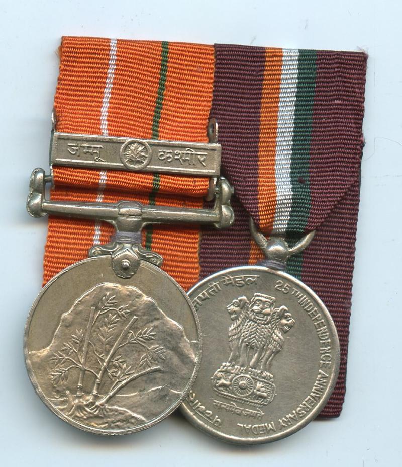 India: General Service Medal 1947-65 Jammu and Kashmir & Independence Medal 1972 To Cpl Singh, Indian Air Force