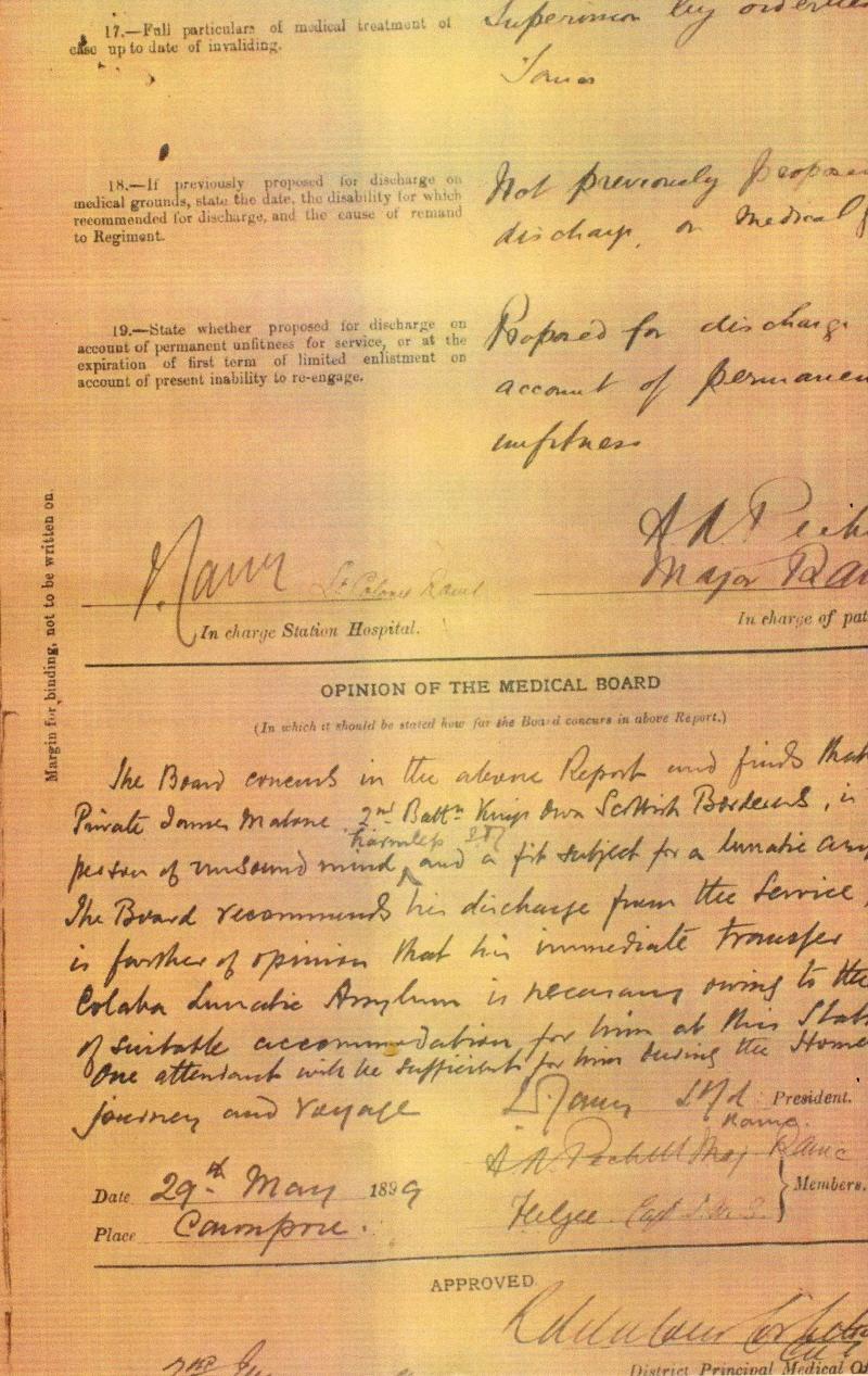 India General Service 1895 To Pte James Malone, Kings Own Scottish Borderers