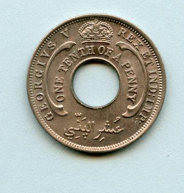 British West Africa  1/10 Penny Coin Dated 1936