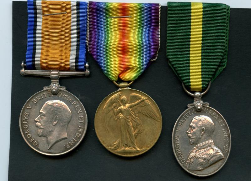 WW1 Pair & Territorial Medal To Pte Charles Murray, Royal Scots & Royal Army Medical Corps