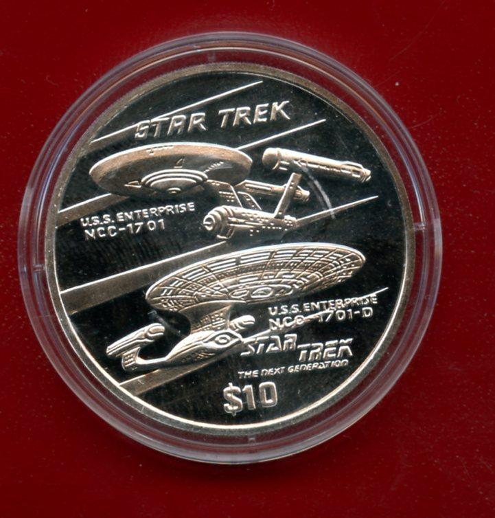 Liberia 1996 Silver Proof $10 Ten dollars Star Trek Star Ship Coin