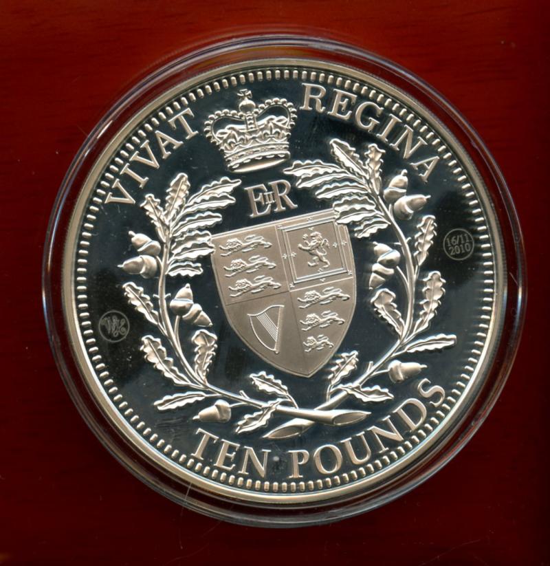 Tristan da Cunha 2010 Silver Proof Prince William and Catherine Ten Pounds Coin