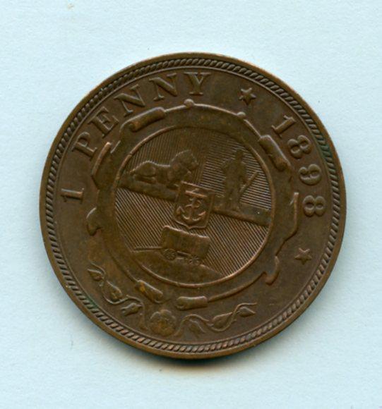South Africa  One Penny Coin Dated 1898