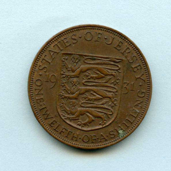 Jersey  1/12 Shilling  Dated 1931