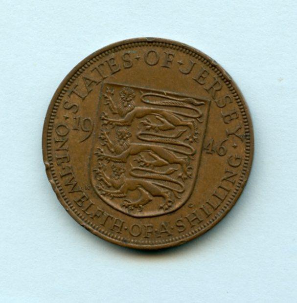 Jersey  1/12 Shilling  Dated 1946