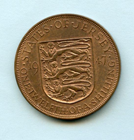 Jersey  1/12 Shilling  Dated 1947