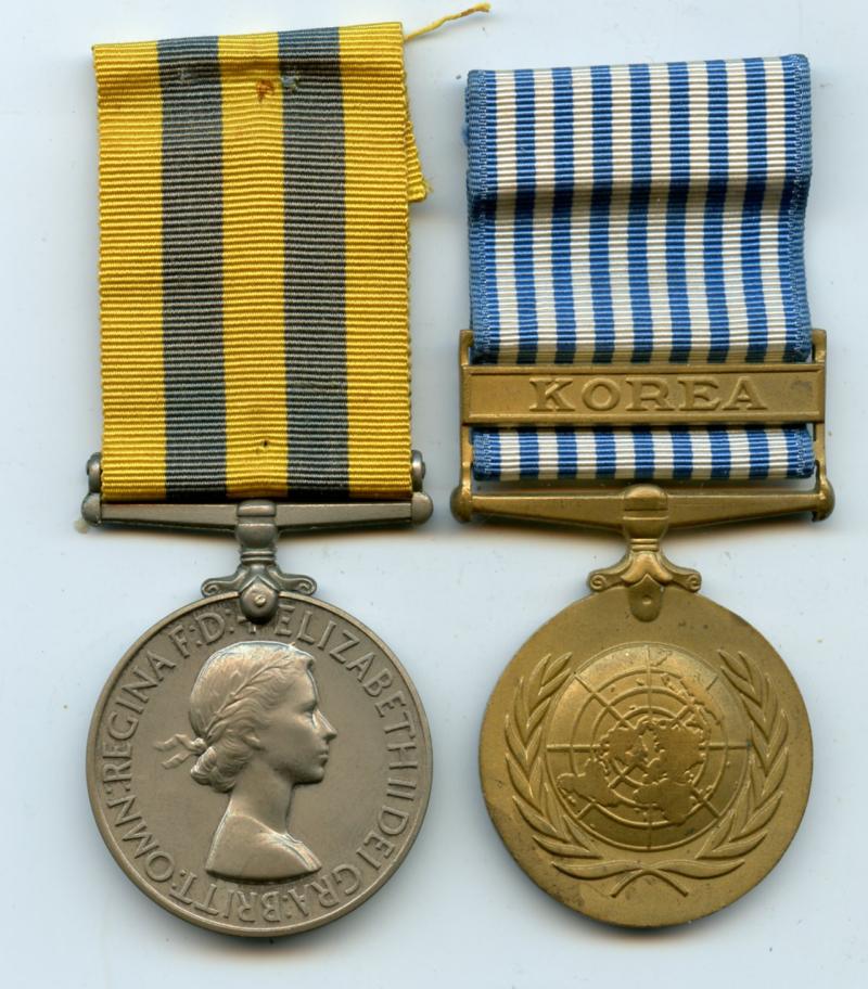 Korean War Pair of Medals To Cpl R.E. Harris K Force Royal New Zealand Signals
