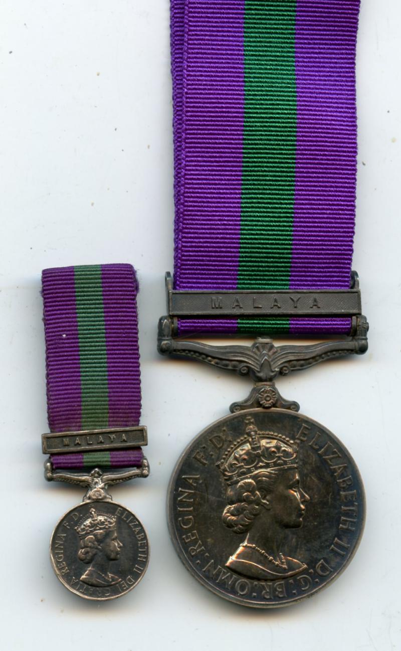 General Service Medal 1918-62 1 Clasp Malaya To Pte Colin John Bevan, Royal Army Medical Corps
