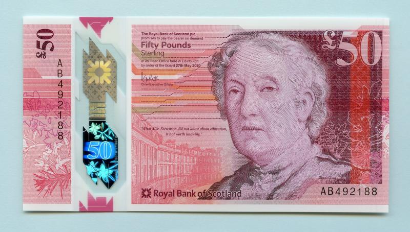 Royal Bank of Scotland New Polymer £50 Fifty Pounds Note Dated 27th May 2020