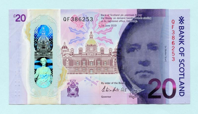 Bank of Scotland  New Polymer Twenty Pounds £20 Note  Queens Ferry Crossing Commemorative Dated 1st June  2019