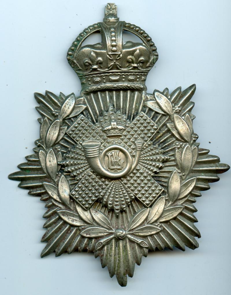 Lanarkshire Rifle Volunteers  Helmet Plate Badge