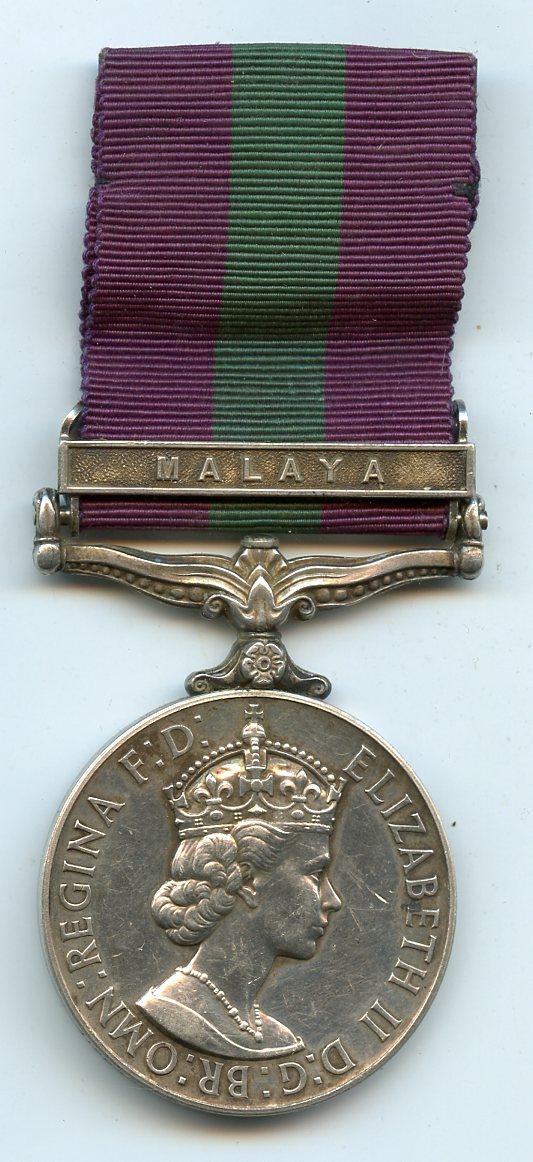 General Service Medal 1918-62 1 Clasp Malaya To A.C.II N Walker RAF
