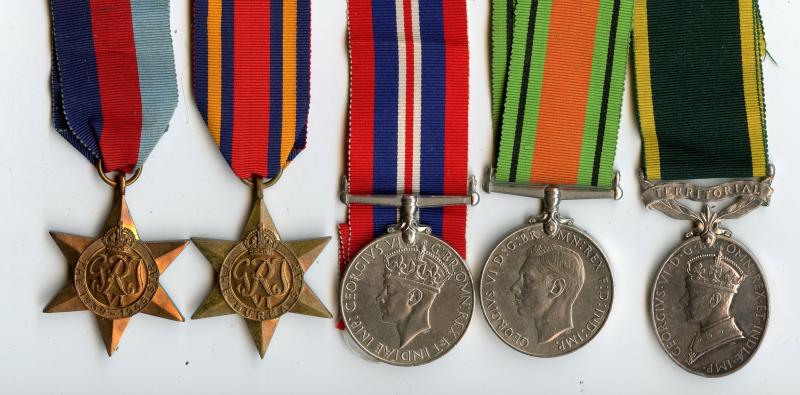 WW2 Group of 5 Medals To Pte William McGoldrick, 6th Battalion Scottish Rifles Cameronians & Army Catering Corps