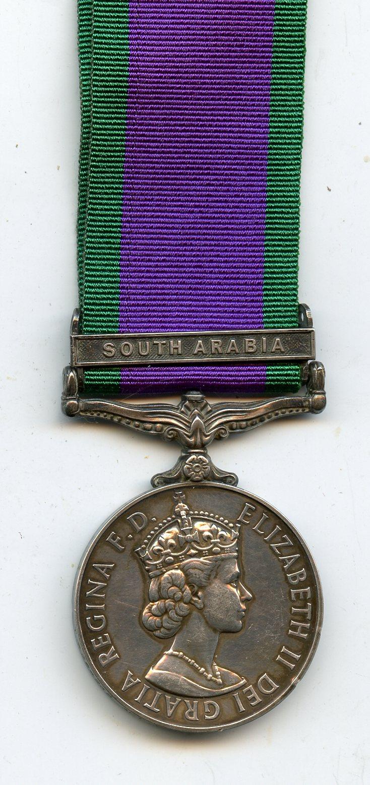 Campaign Service Medal 1962 South Arabia To ACpl  D G Johnstone,Royal Air Force