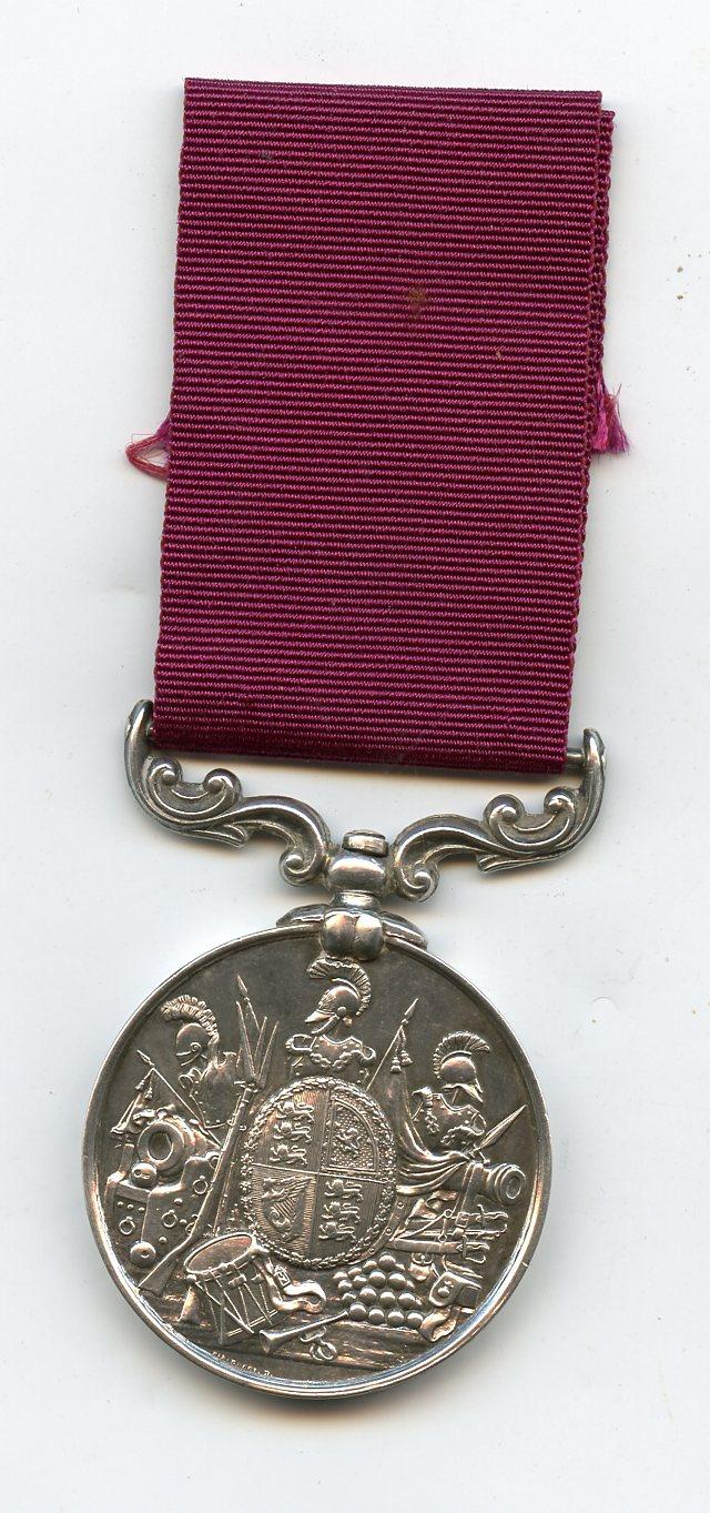Army Long Service and Good Conduct Medal : To Pte Isaac Hill,108th Regiment of Foot (Madras Infantry)