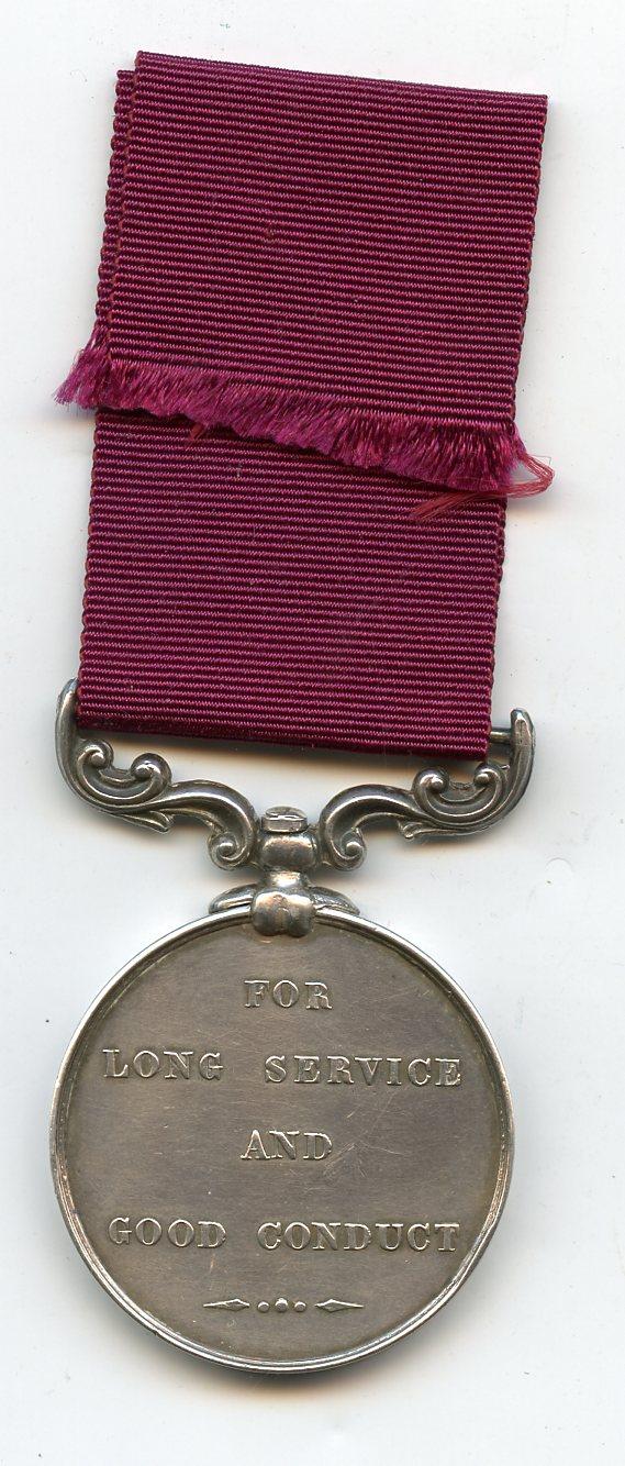 Army Long Service and Good Conduct Medal : To Pte Isaac Hill,108th Regiment of Foot (Madras Infantry)