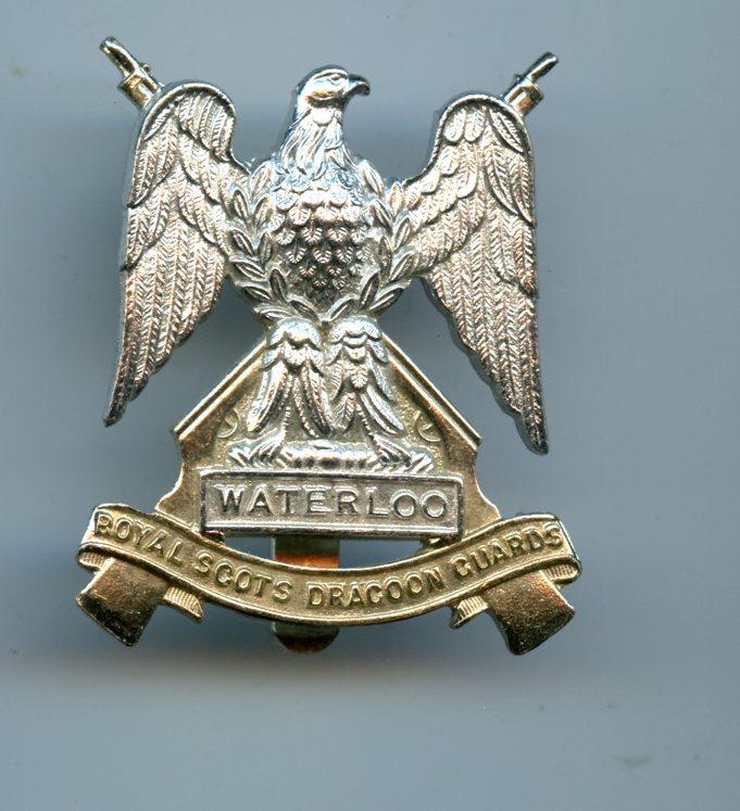 Royal Scots Dragoon Guards  Anodised A/A Stay Bright Cap Badge