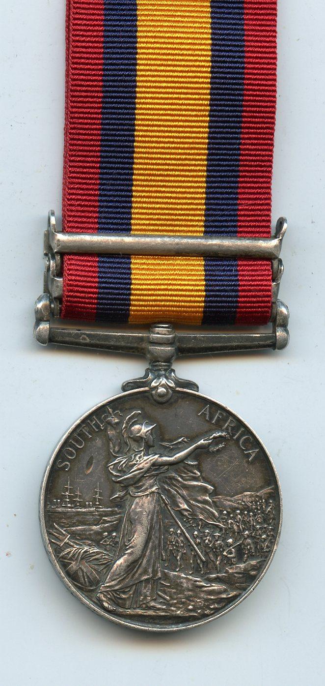Queens South Africa Medal 1899-1902 2 Clasps To Pte H Morton, 17th Lancers