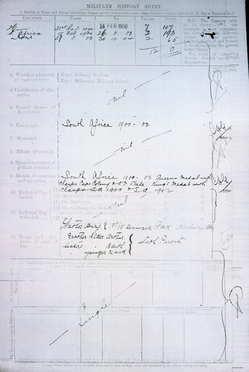 Queens South Africa Medal 1899-1902 2 Clasps To Pte H Morton, 17th Lancers