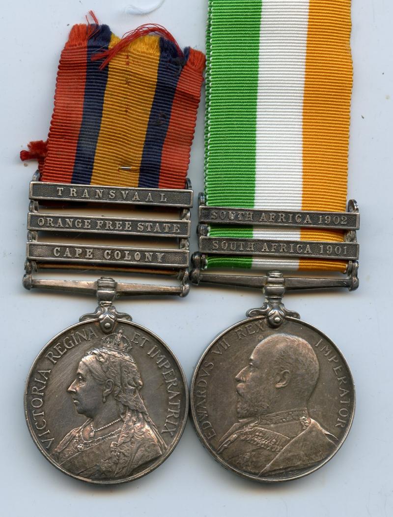 Boer War Pair of Medals To Pte J Rush, Northamptonshire Regiment