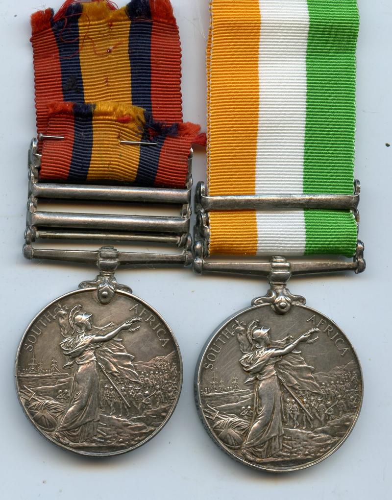Boer War Pair of Medals To Pte J Rush, Northamptonshire Regiment