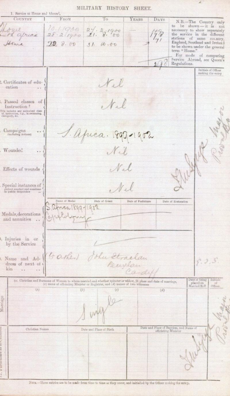 Queens South Africa Medal & WW1 1914-15 Trio To Pte - Lieut George Lewis Strachan, 3rd (Gloucestershire) Company of the 1st Battalion, Imperial Yeomanry, & West African Frontier Force