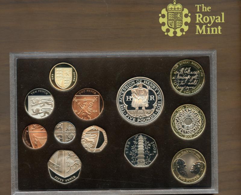 UK 2009 Royal Mint Executive Proof Coin Set with Kew Gardens 50p