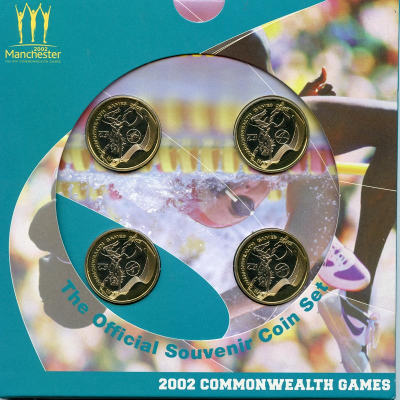 UK 2002 Brilliant Uncirculated Commonwealth Games Manchester £2 Four Coin Set