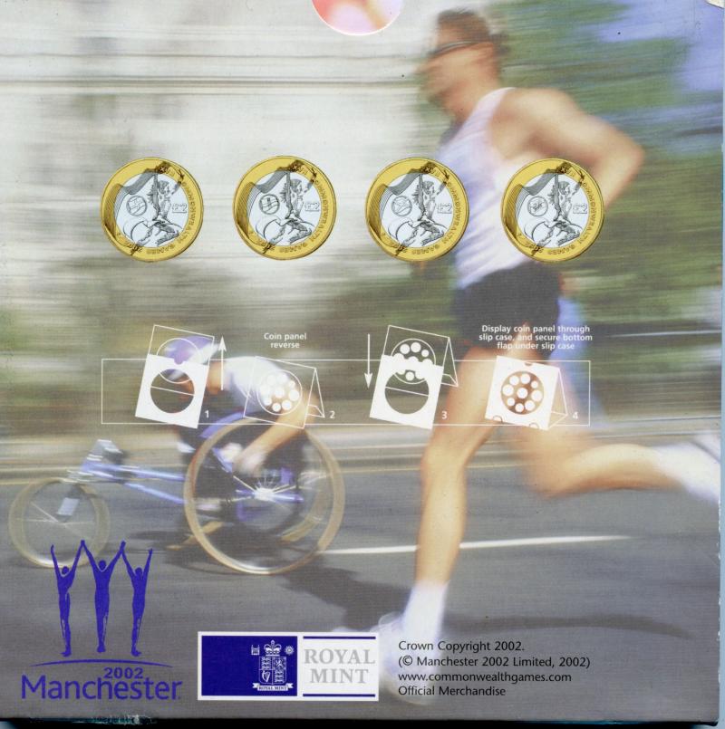 UK 2002 Brilliant Uncirculated Commonwealth Games Manchester £2 Four Coin Set