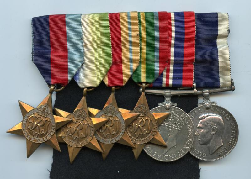 WW2 Group of 6 Medals To Yeoman of Signals Joseph Brooks, HMS Pembroke