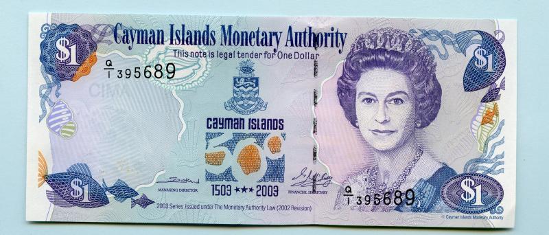Cayman Islands 500th Anniversary of Discovery 1503-2003 Uncirculated One $1 Dollar Commemorative Banknote