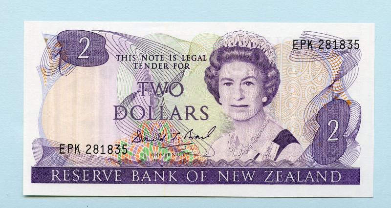 New Zealand 1990 Two Dollar $2 Banknote